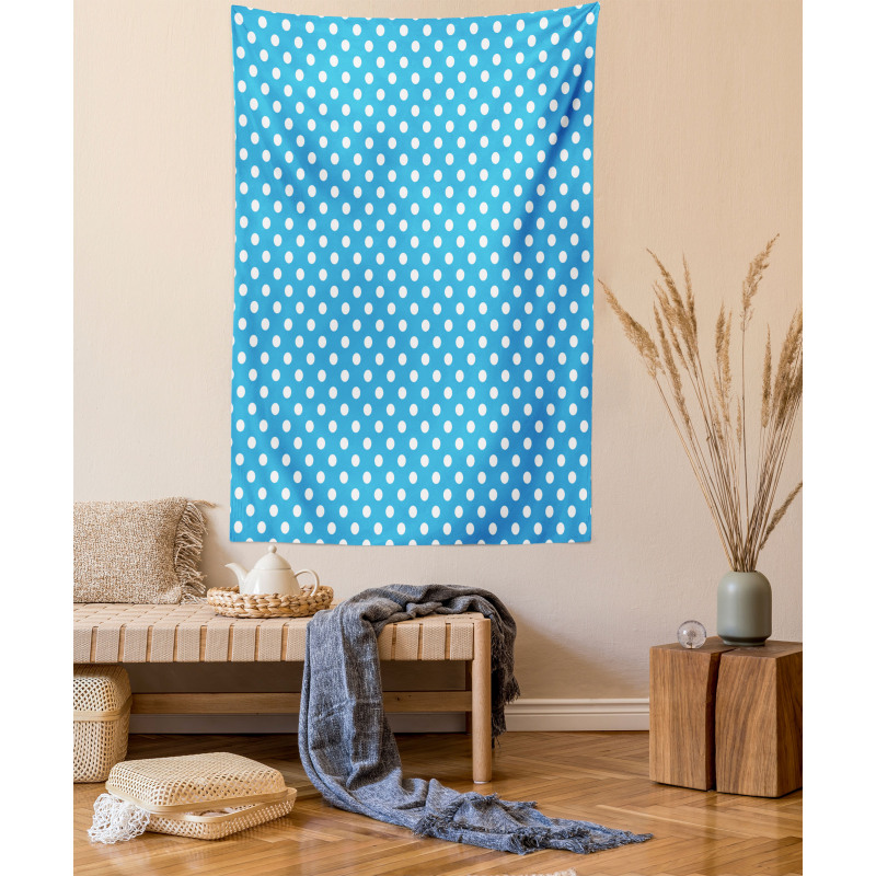 Retro Polka Dots Geometric Tapestry