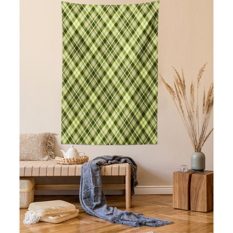 Diagonal Tartan Tapestry