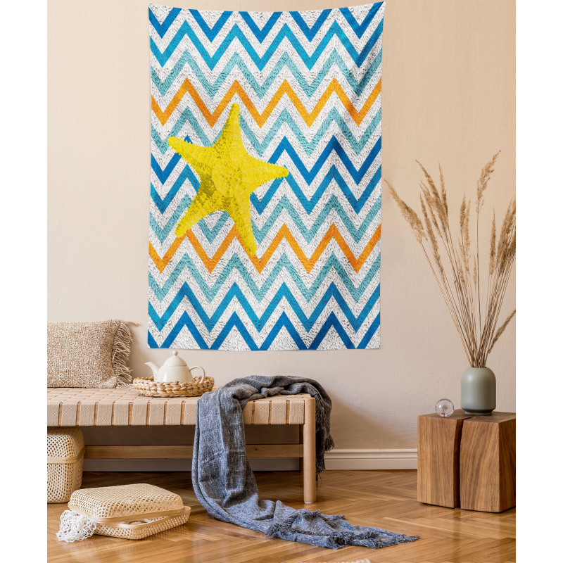 Angled Stripes Starfish Tapestry