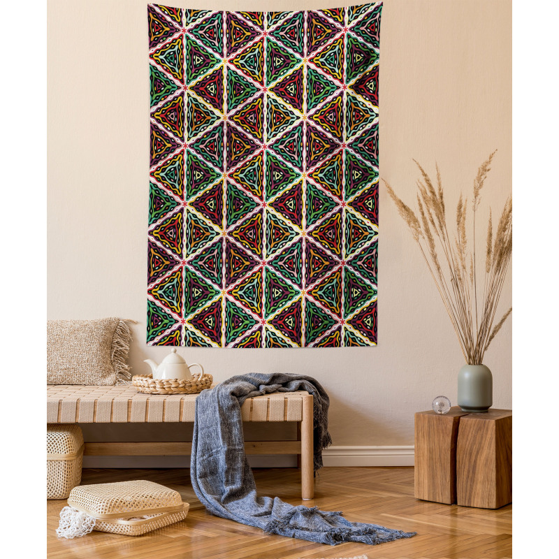 Geometric Grunge Mosaic Tapestry