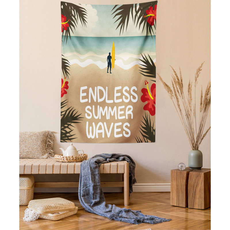 Colorful Hippie Beach Theme Tapestry