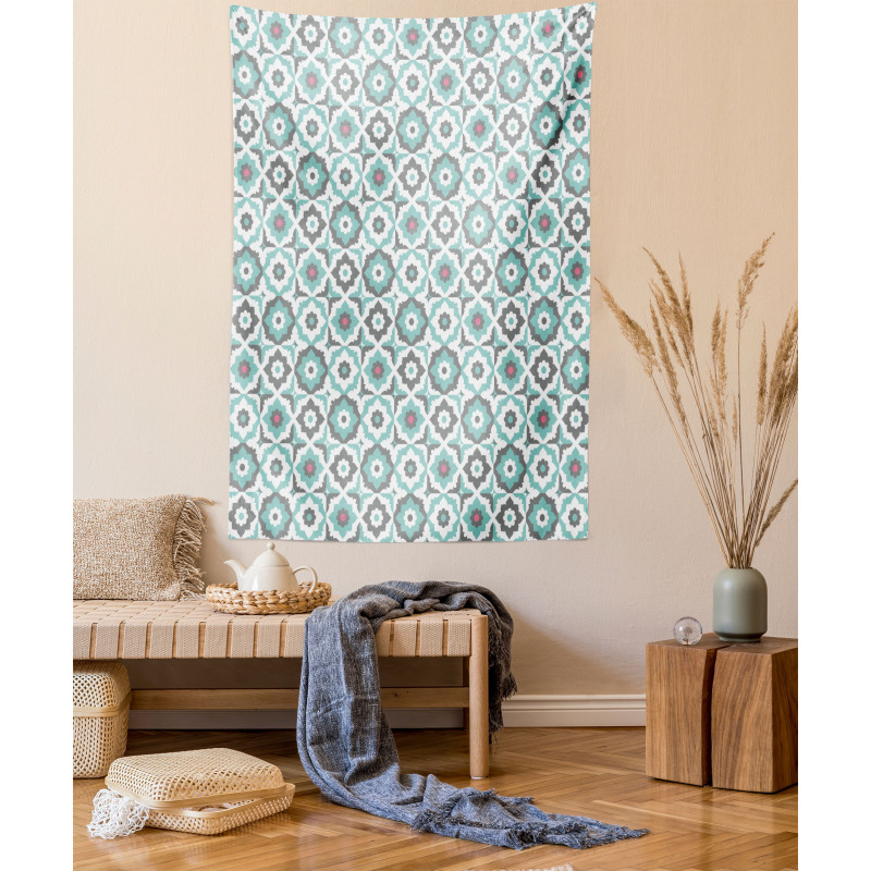 Retro Pastel Floral Tapestry