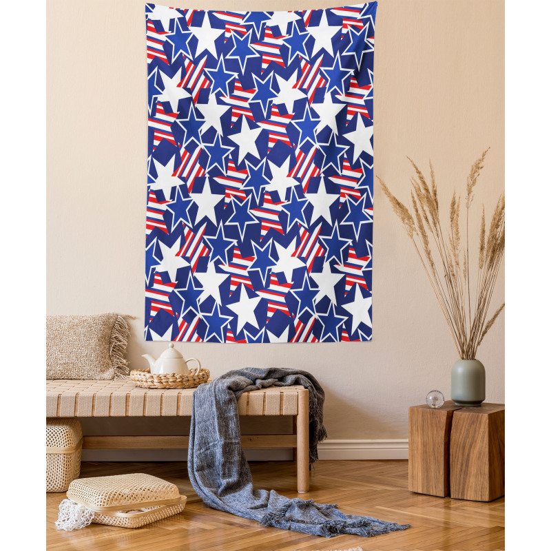 Patriotic American Star Tapestry