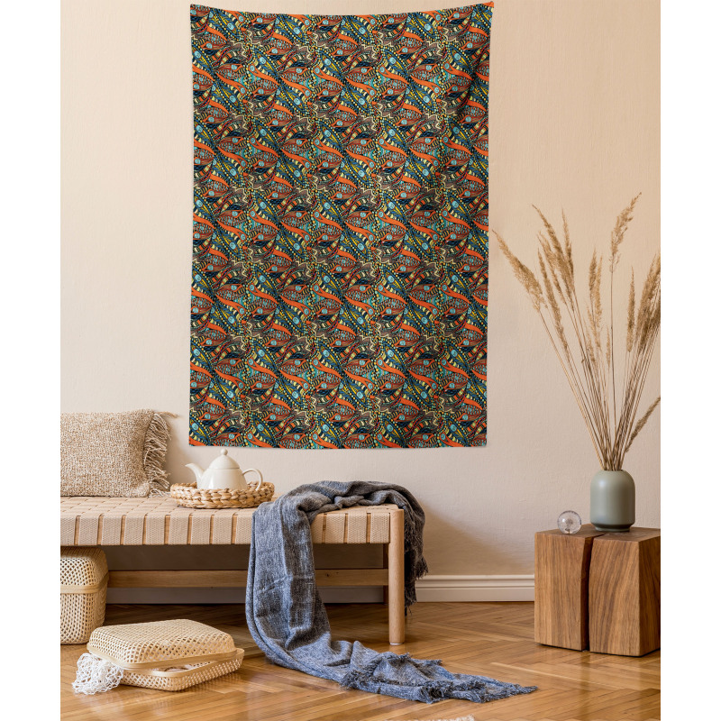 Abstract Waves Pattern Tapestry