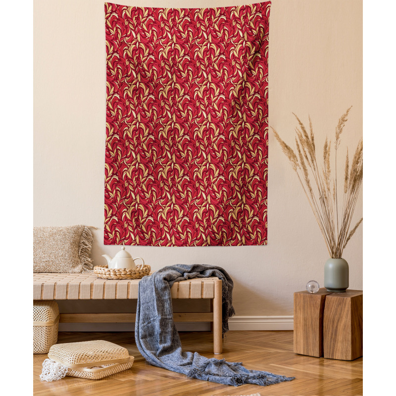 Colored Foliage Pattern Tapestry