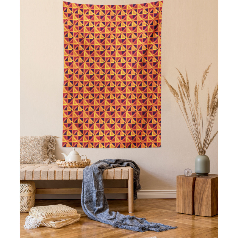 Warm Toned Triangles Tapestry