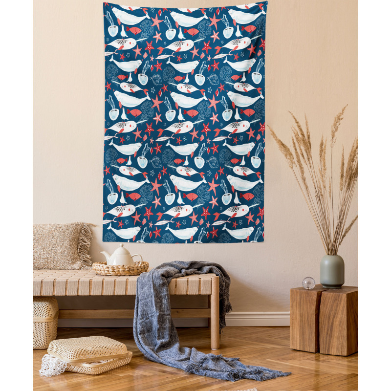 School of Fish Narwhal Tapestry