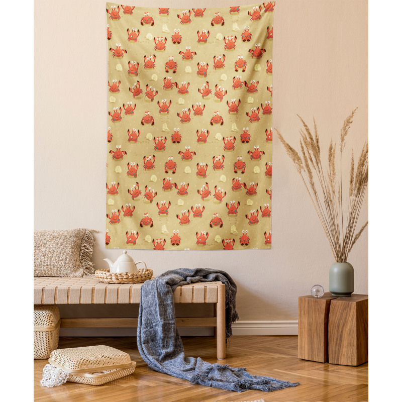 Playful Fauna on Beach Tapestry