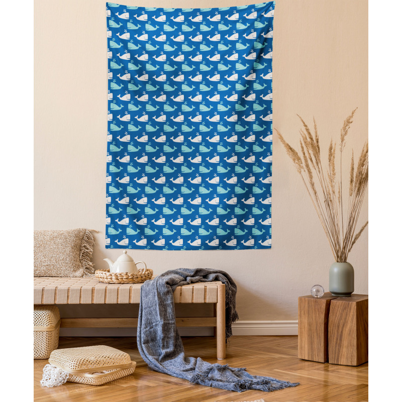 Bicolor Ocean Animals Tapestry