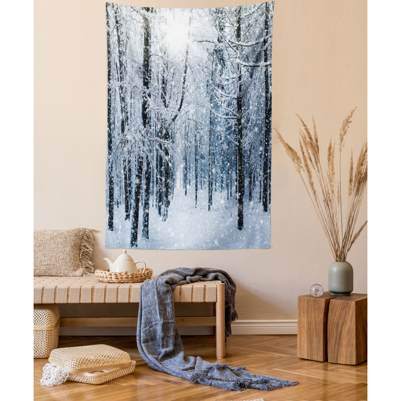 Snow Covered Forest Tapestry