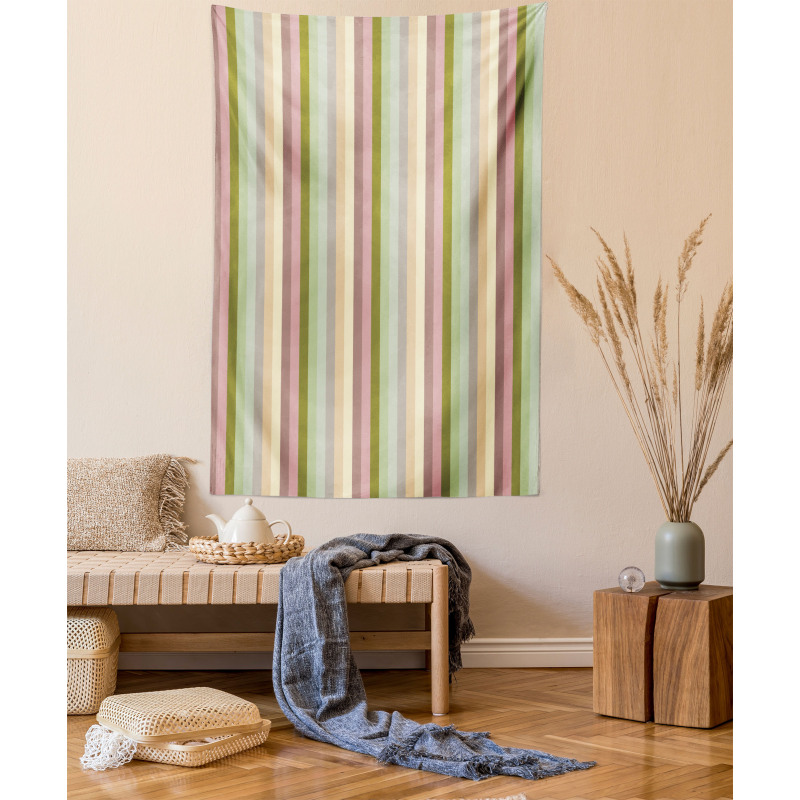 Pastel Colored Bands Tapestry