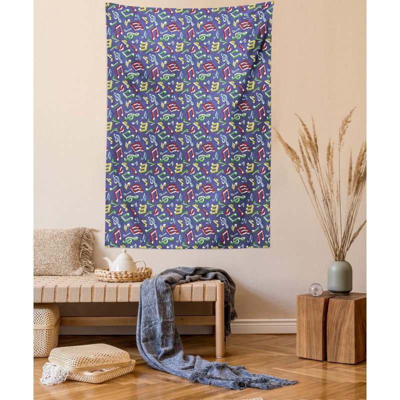 Cartoon Colorful Notes Tapestry