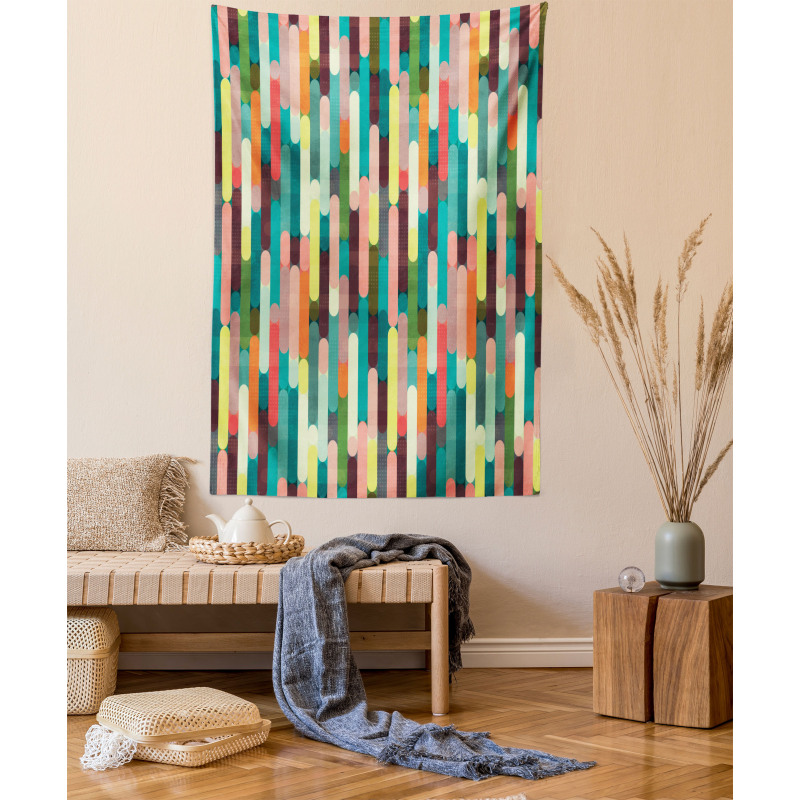 Colorful Grunge Stripes Tapestry