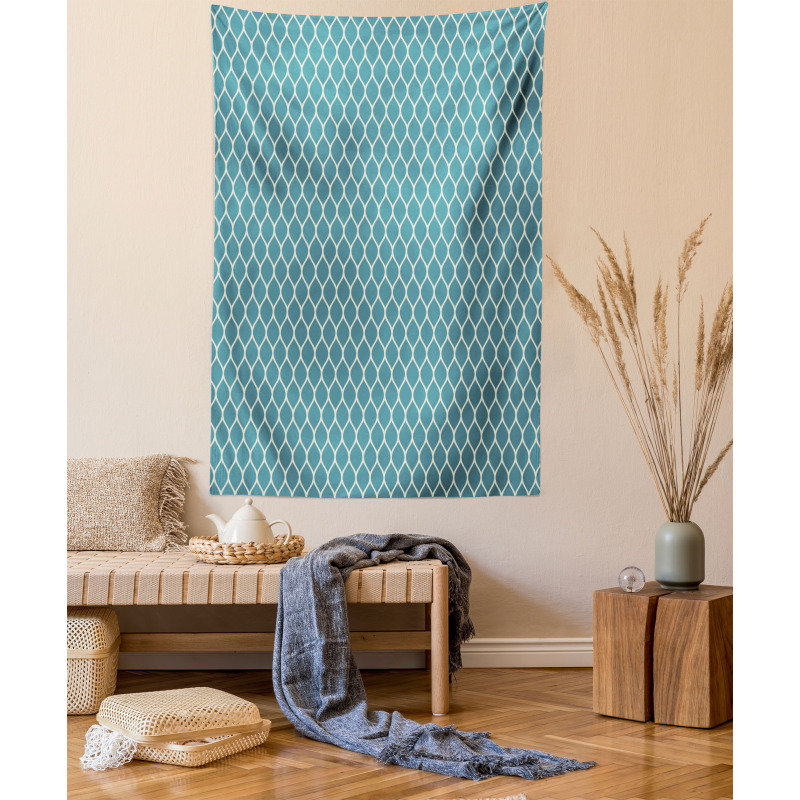 Wavy Lines Tile Tapestry