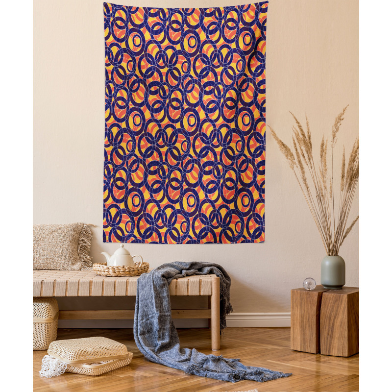 Big Small Ring Shapes Tapestry