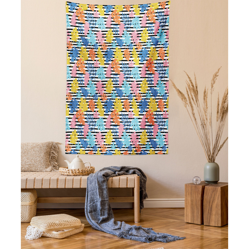 Exotic Foliage Stripes Tapestry