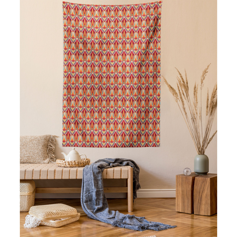 Repeating Curvy Floral Tapestry