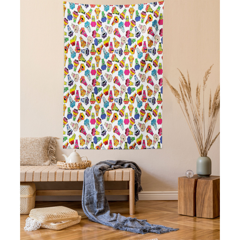 Playful Friendly Monsters Tapestry