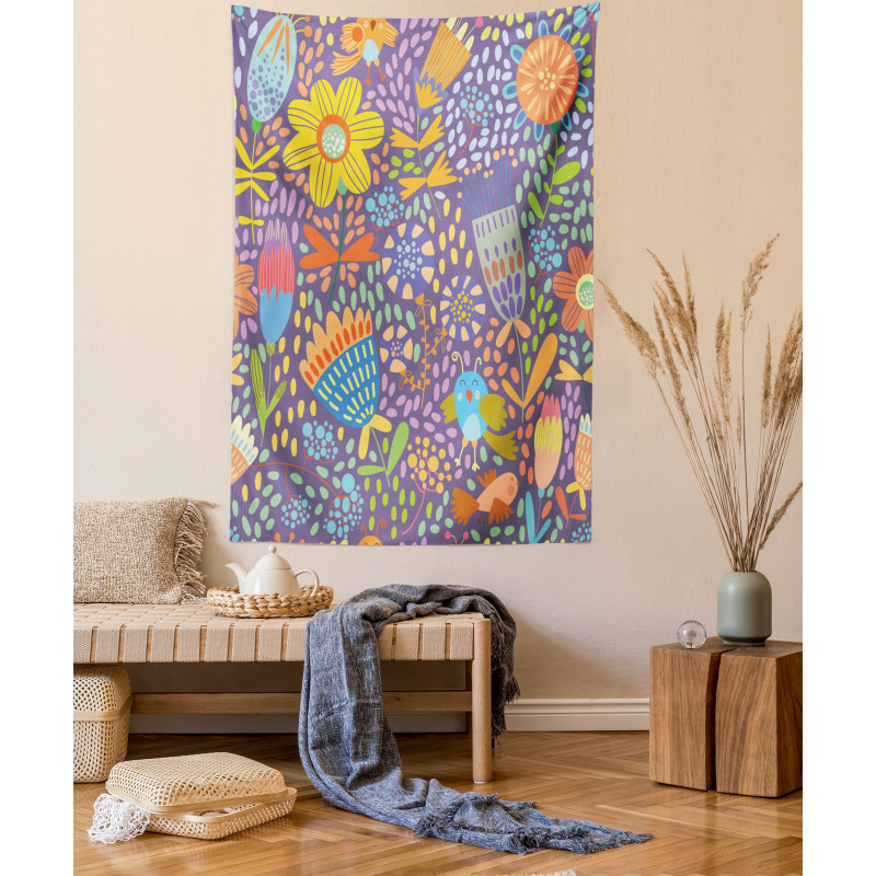Flowers and Birds Tapestry