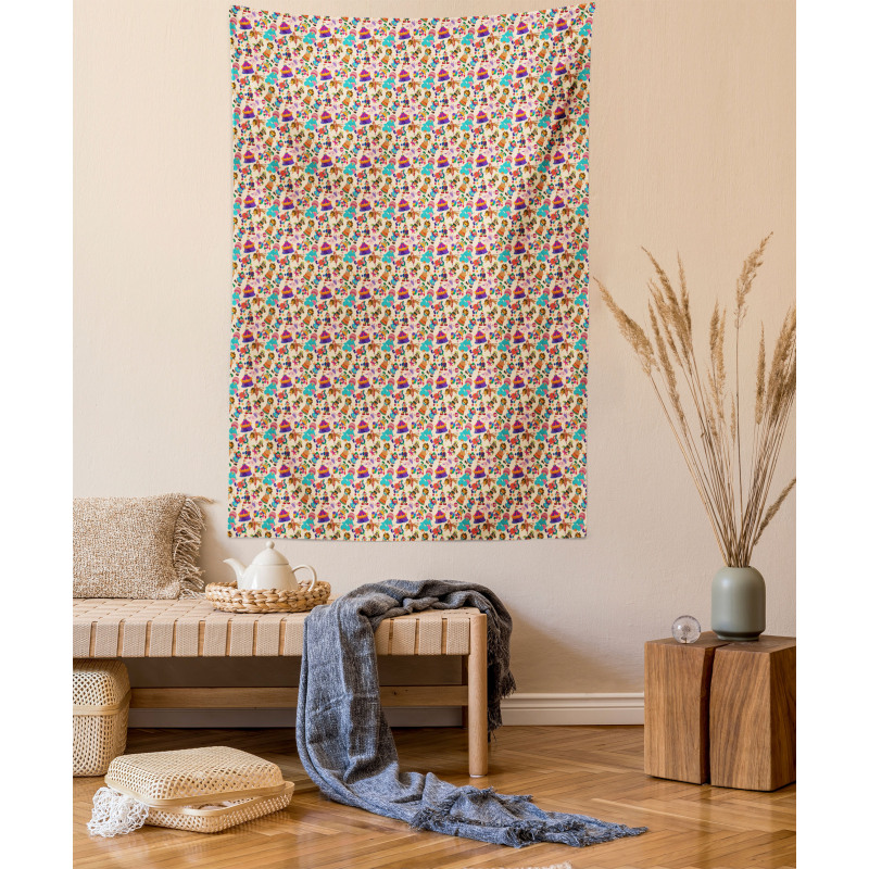 Carnival Tent Clown Dog Tapestry