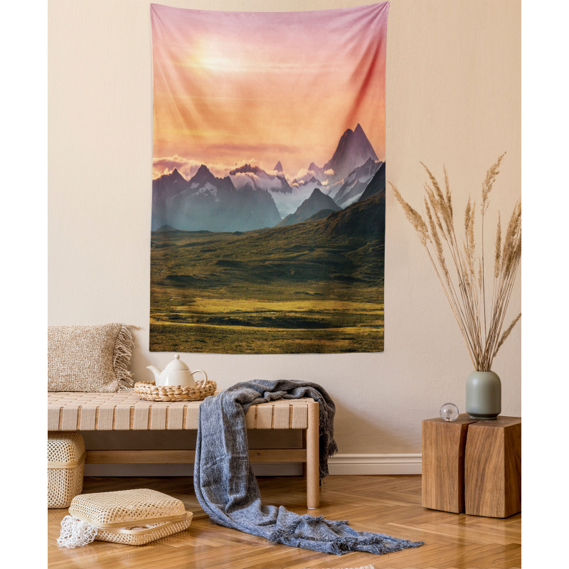 Mountains and Sunset Tapestry