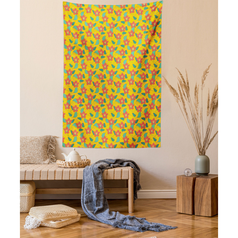 Retro Meadow Pattern Tapestry