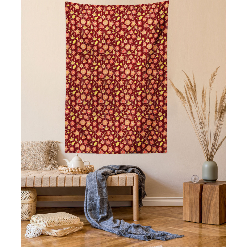 Fiery Flowers Concept Tapestry