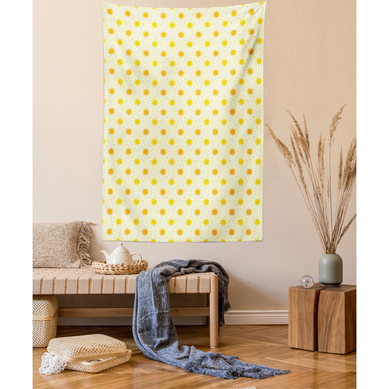 Sun Motif with Dots Tapestry