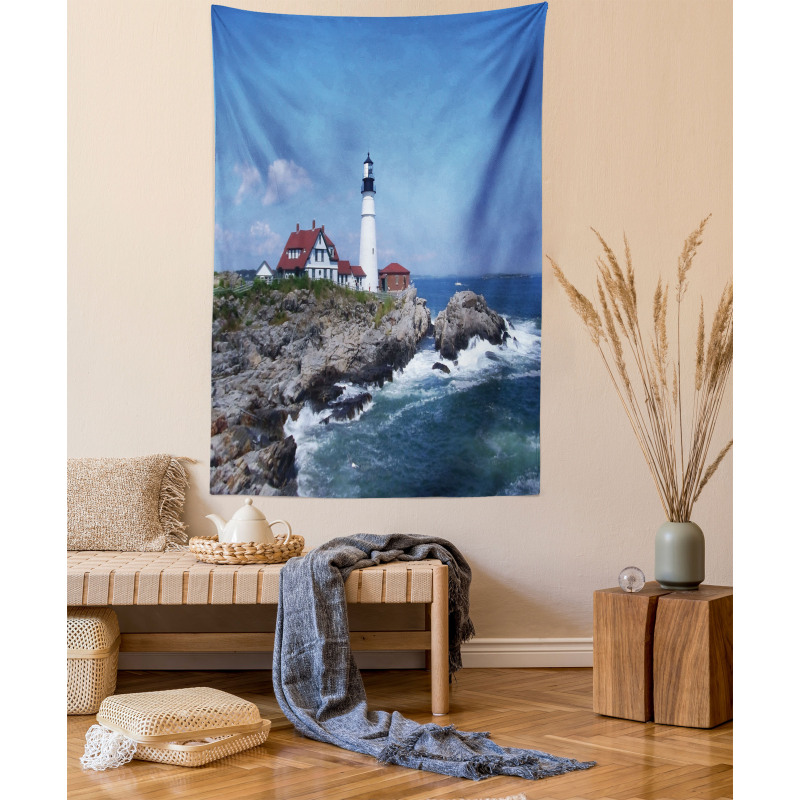 Lighthouse House on Rock Tapestry