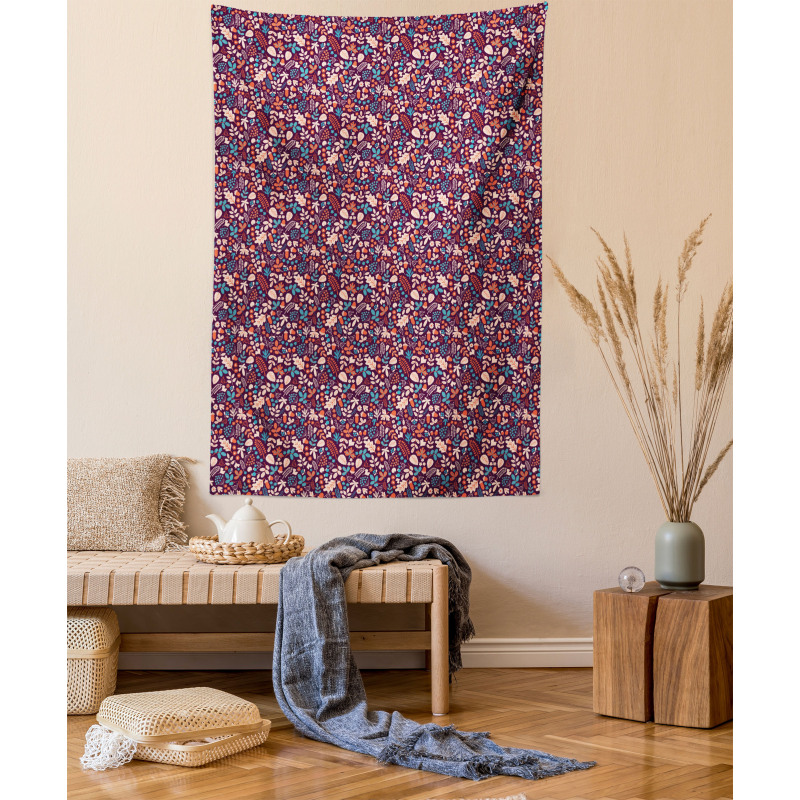 Autumn Leaves Berries Tapestry