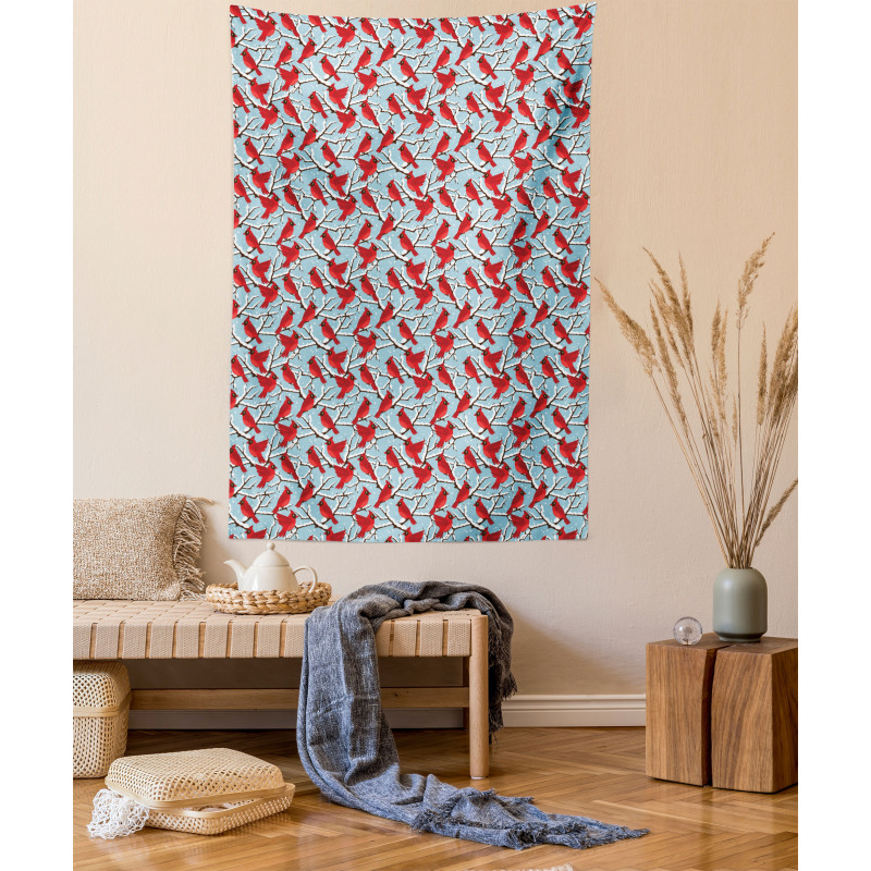 Cardinal Birds Trees Tapestry