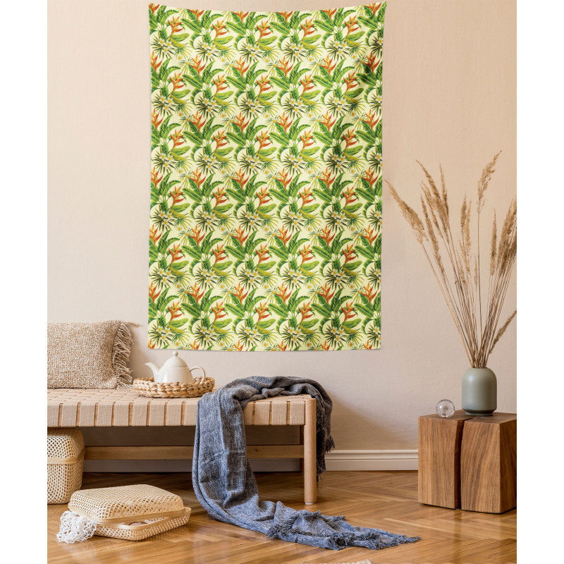 Exoitc Plumeria Blooms Tapestry