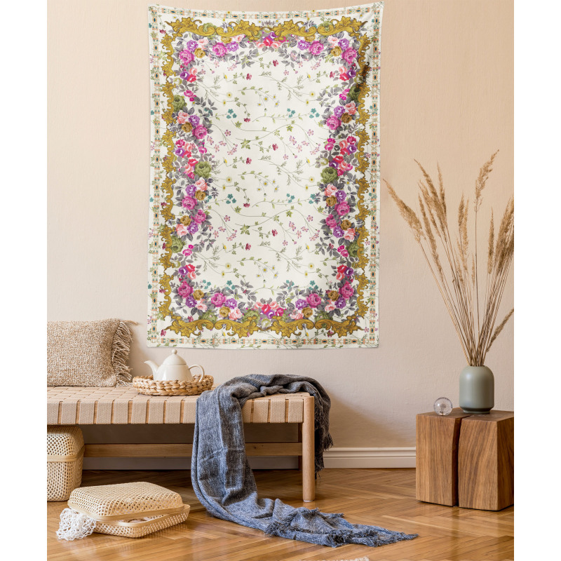 Spring Love Colorful Roses Tapestry