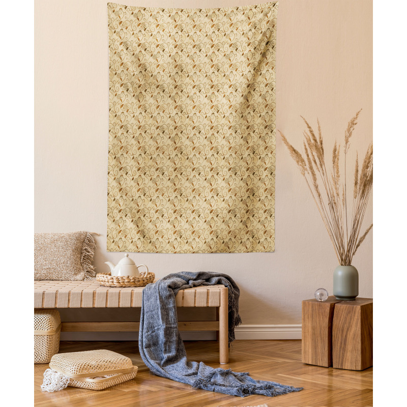 Blooming Curled Flowers Tapestry