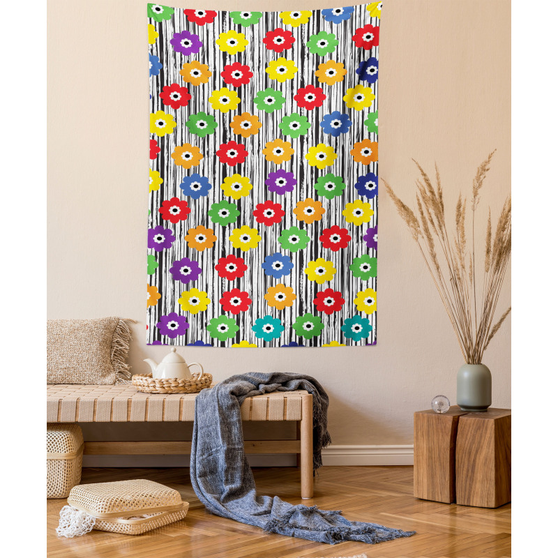 Repeating Vivid Petals Tapestry