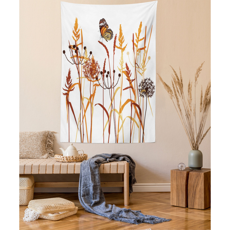 Composition with Leaves Tapestry