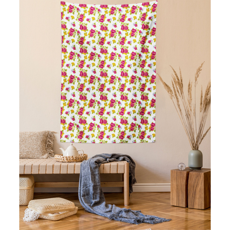 Colorful Fresh Wildflowers Tapestry