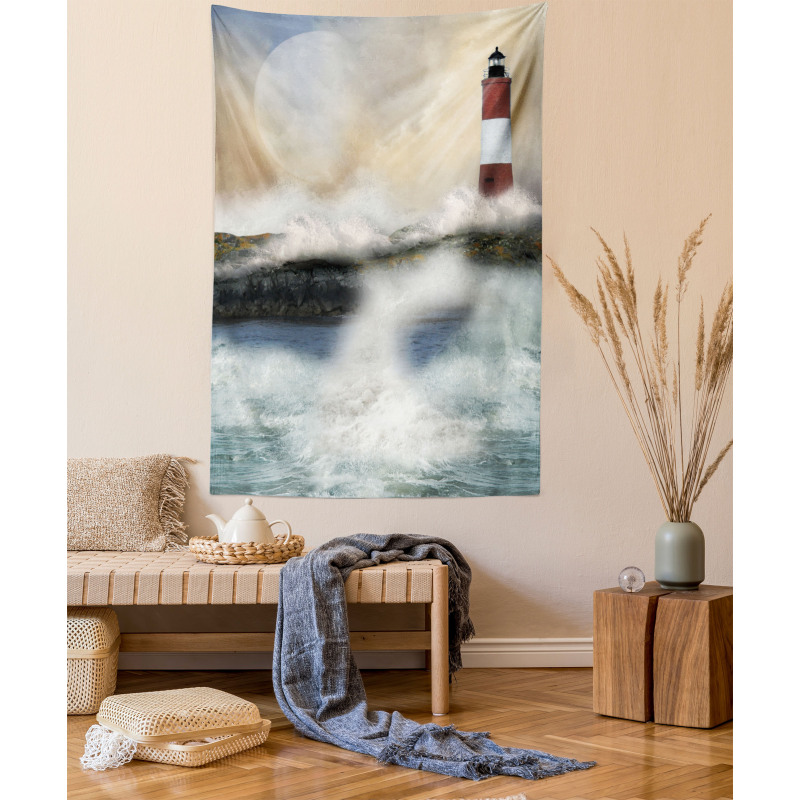 Stormy Sea Waves Tapestry