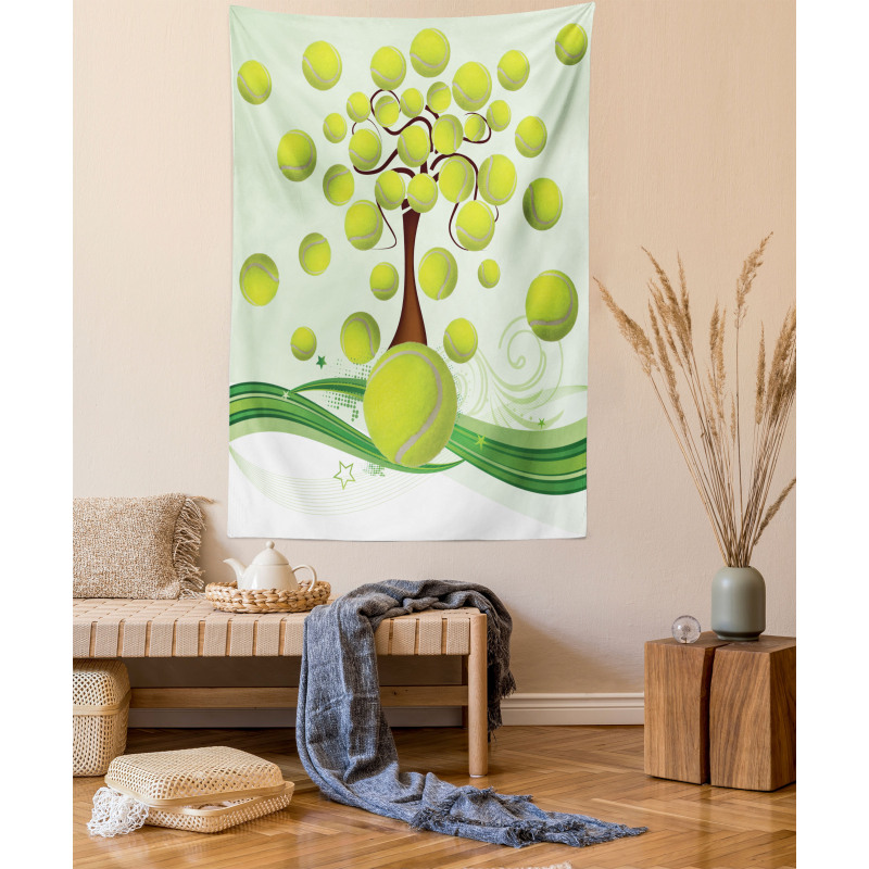 Tennis Balls Pattern Tapestry