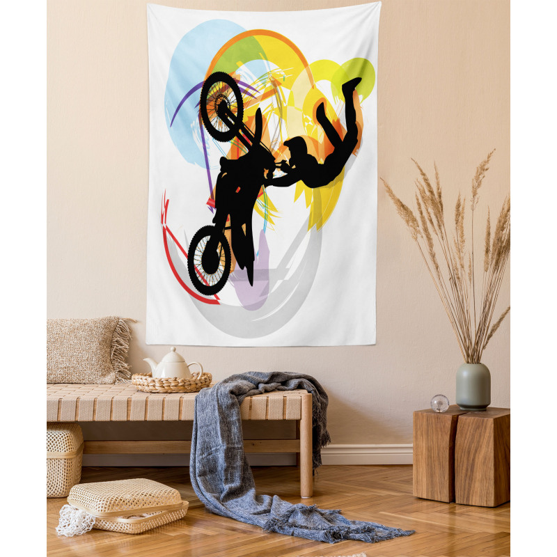 Motocross Rider Tapestry