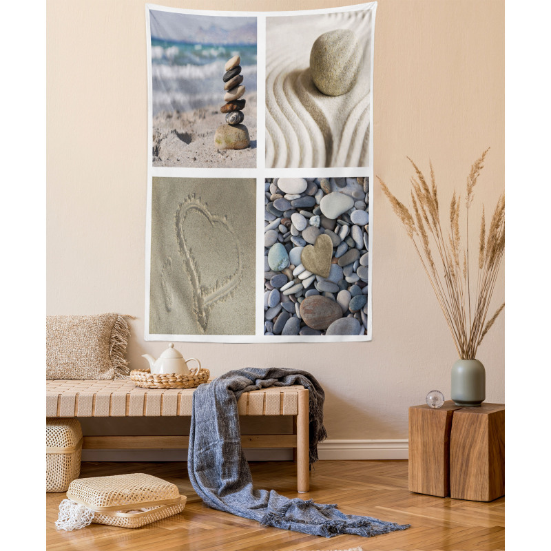 Sand and Pebbles Collage Tapestry