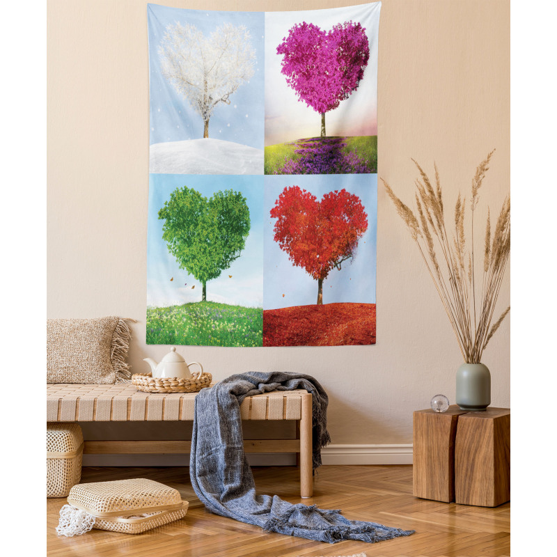 Heart Trees Pattern Tapestry