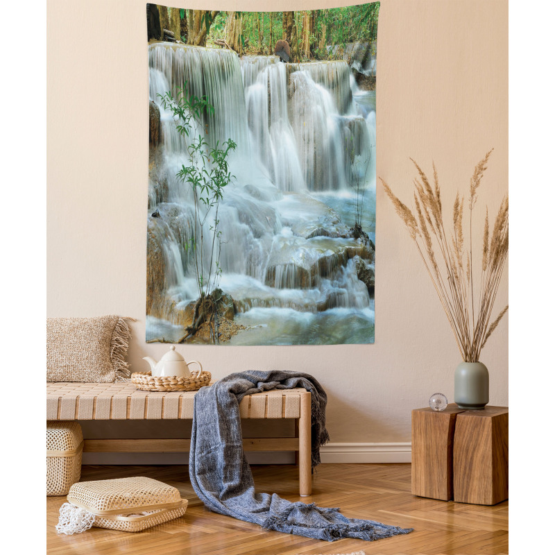 Waterfall Jungle Stream Tree Tapestry