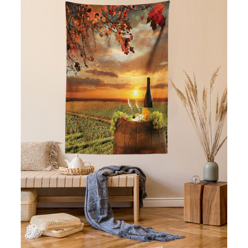 Tuscany Land Rural Field View Tapestry