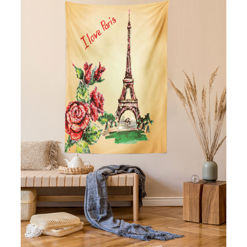 Love in Paris Eiffel Tapestry