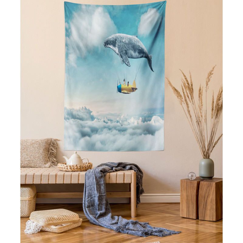 Dreamy View Whale Clouds Tapestry