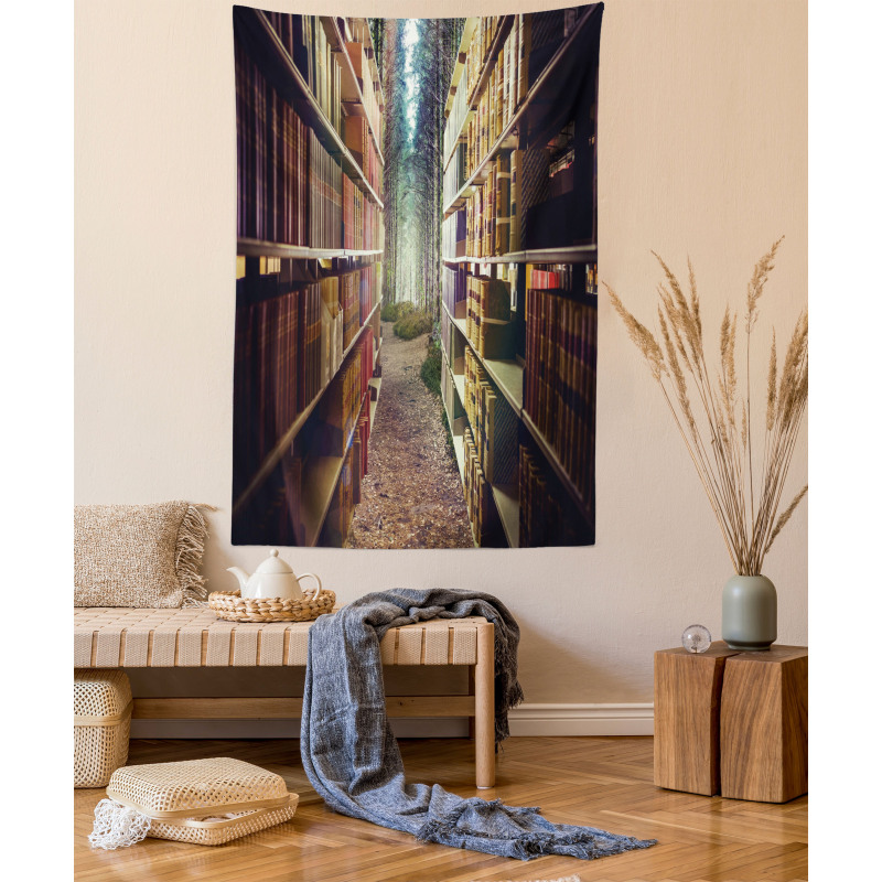 Abstract Library in Woods Tapestry