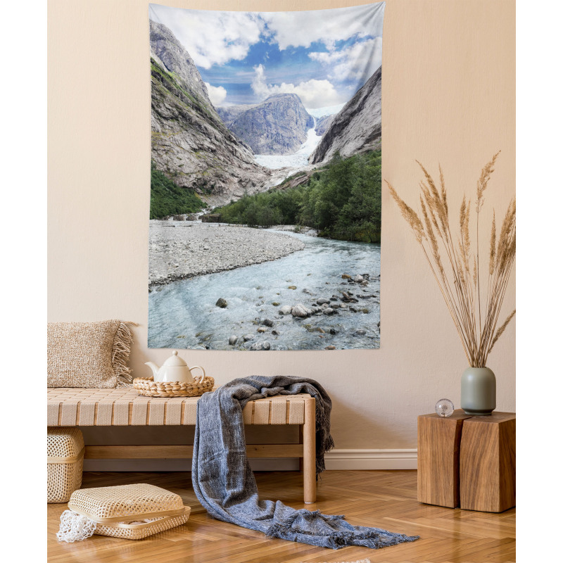 Norwegian Mountains River Tapestry