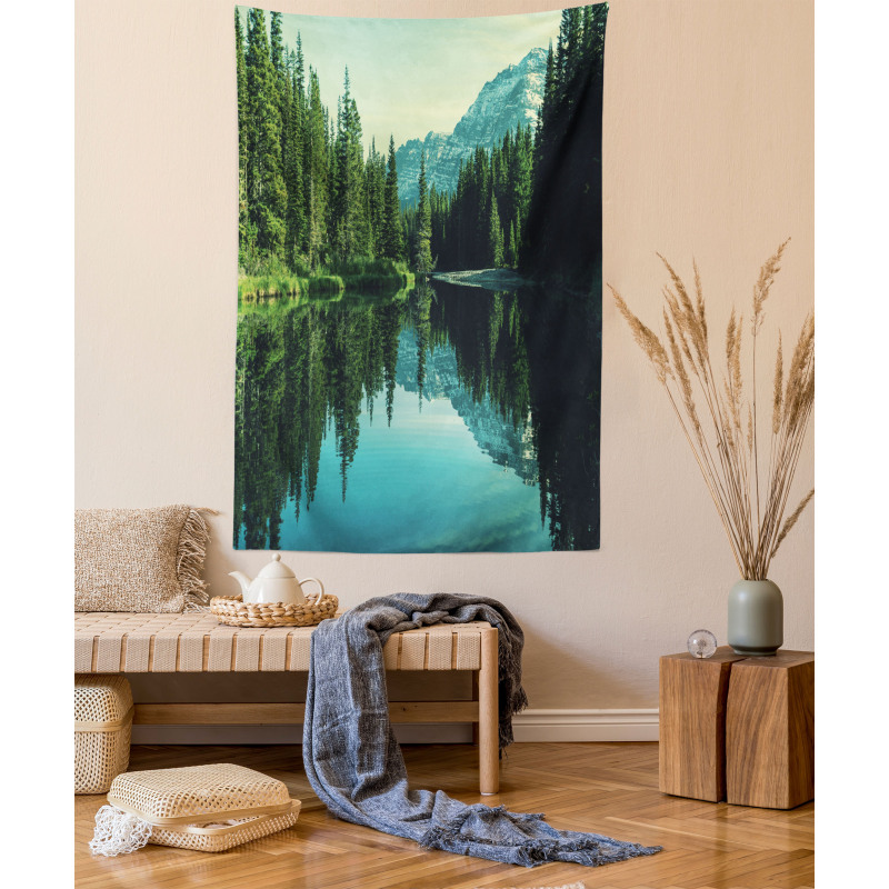 Tree Reflections on Calm Water Tapestry