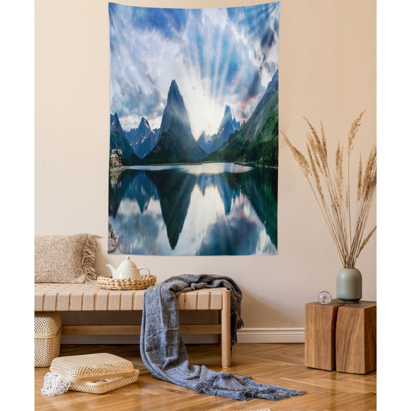 Swiftcurrent Lake Panorama Tapestry